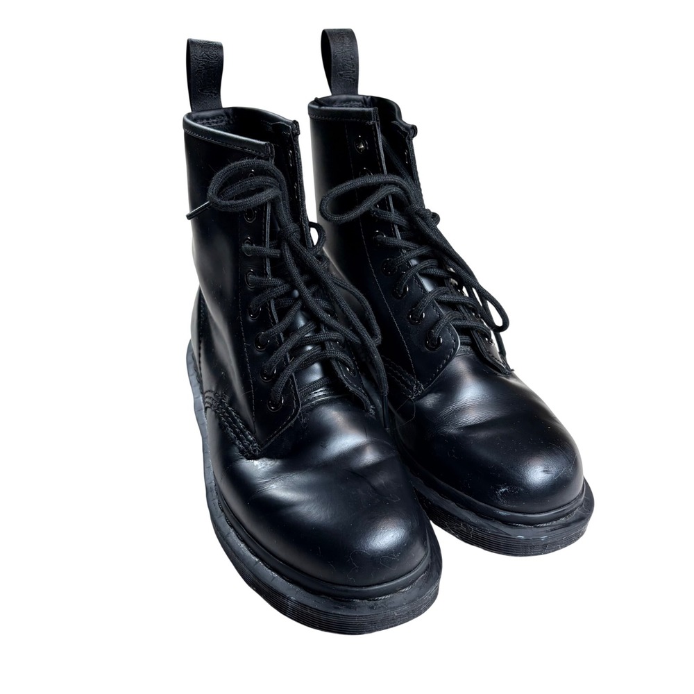 Dr. Martens 1460 Mono Black Smooth Leather Combat Boots US L 7 M 6 Matrix Goth